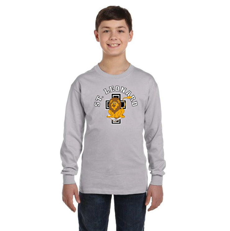 ST. LEONARD SPIRITWEAR - FULL FRONT LOGO - GILDAN COTTON LONGSLEEVE - YOUTH