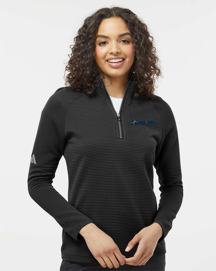 SCPE APPAREILLAGE- DARK LOGO - LADIES ADIDAS SPACER 1/4 ZIP PULLOVER - ADULT