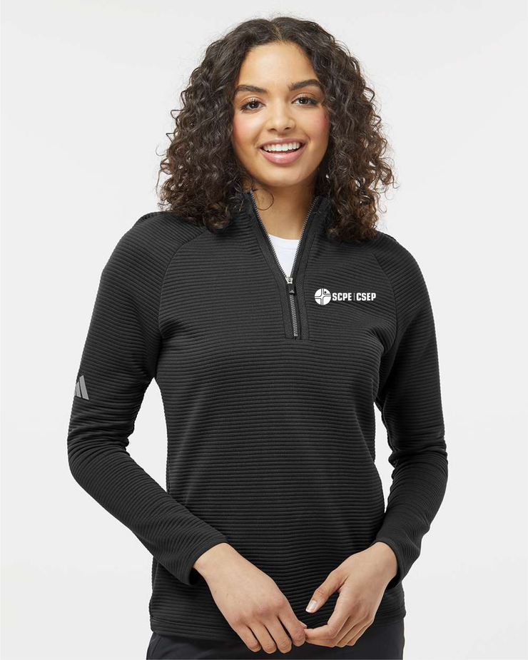 SCPE APPAREILLAGE - LIGHT LOGO - LADIES ADIDAS SPACER 1/4 ZIP PULLOVER - ADULT