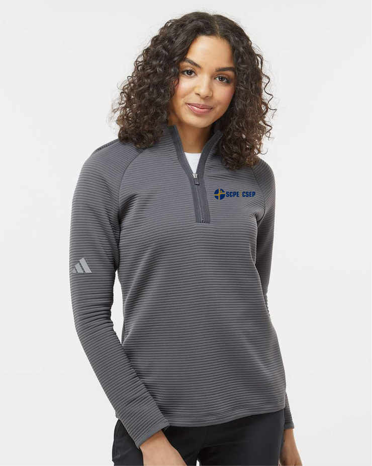 SCPE APPAREILLAGE- DARK LOGO - LADIES ADIDAS SPACER 1/4 ZIP PULLOVER - ADULT