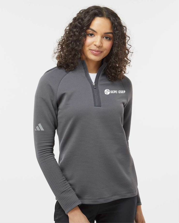 SCPE APPAREILLAGE - LIGHT LOGO - LADIES ADIDAS SPACER 1/4 ZIP PULLOVER - ADULT