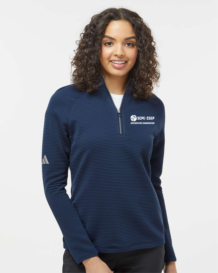 SCPE APPAREILLAGE - LIGHT LOGO - LADIES ADIDAS SPACER 1/4 ZIP PULLOVER