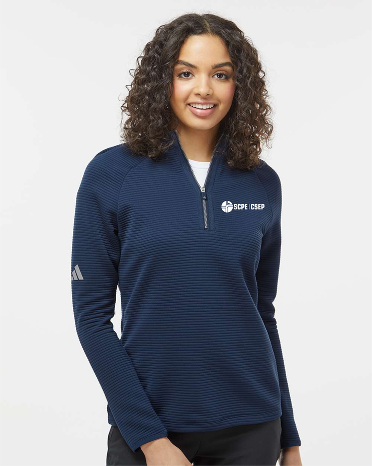 SCPE APPAREILLAGE - LIGHT LOGO - LADIES ADIDAS SPACER 1/4 ZIP PULLOVER - ADULT