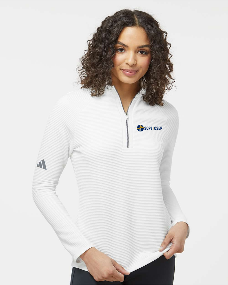 SCPE APPAREILLAGE- DARK LOGO - LADIES ADIDAS SPACER 1/4 ZIP PULLOVER - ADULT