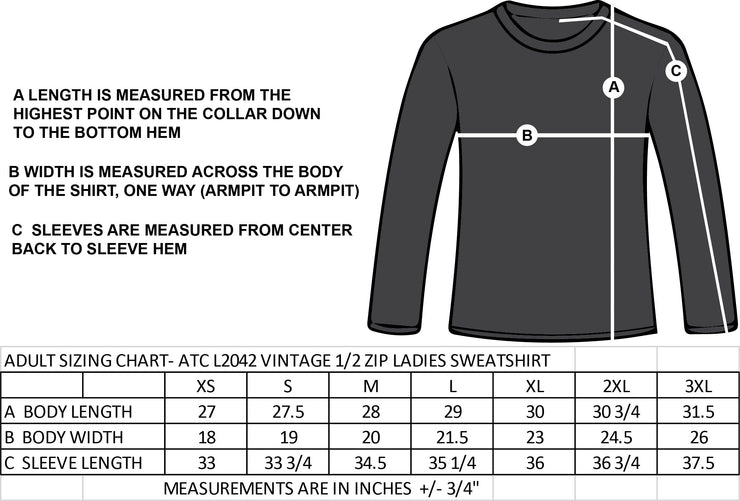 CASTLEFRANK STAFFWEAR - ATC ESACTIVE VINTAGE 1/2 ZIP SWEATSHIRT - LADIES