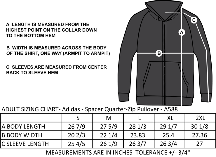 CSEP APPAREL - DARK LOGO - ADIDAS SPACER 1/4 ZIP PULLOVER