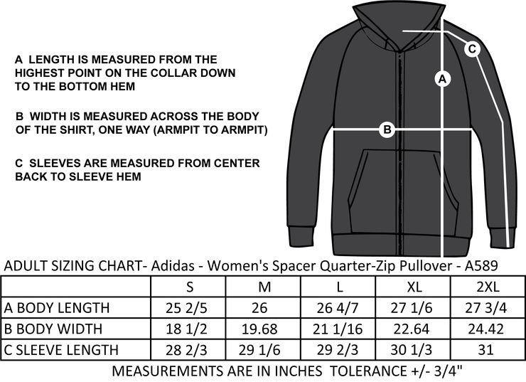 SCPE APPAREILLAGE - LIGHT LOGO - LADIES ADIDAS SPACER 1/4 ZIP PULLOVER - ADULT