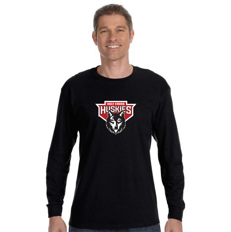 HOLY CROSS SPIRIT - HUSKIES - GILDAN COTTON LONGSLEEVE - ADULT