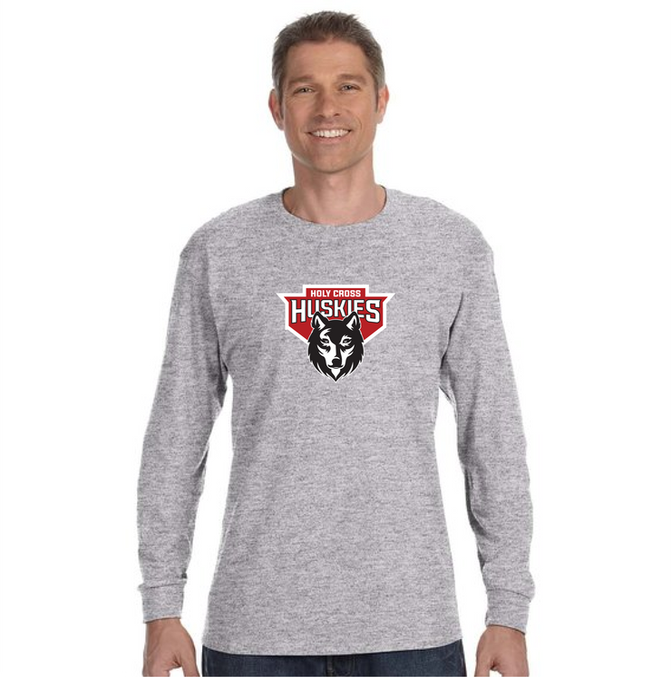 HOLY CROSS SPIRIT - HUSKIES - GILDAN COTTON LONGSLEEVE - ADULT