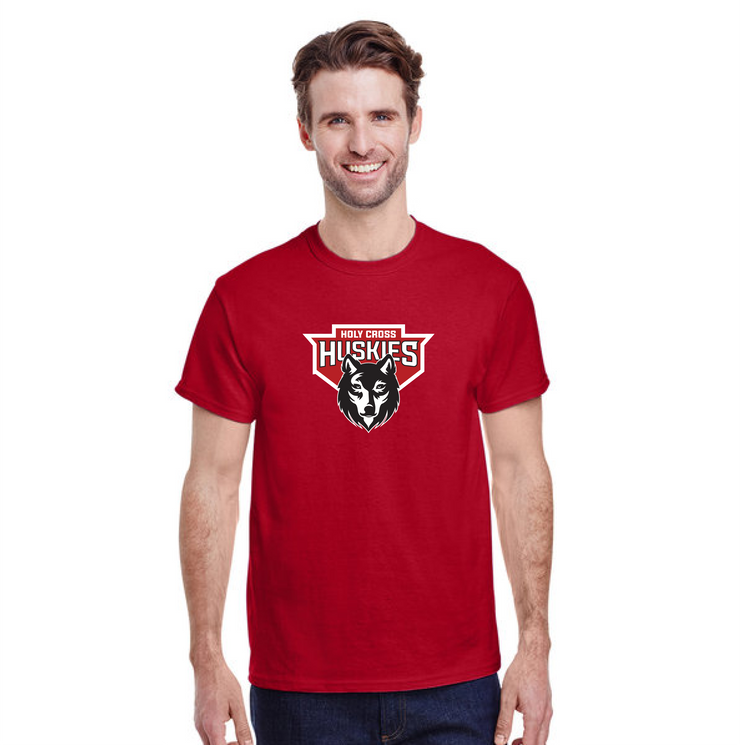 HOLY CROSS SPIRIT - HUSKIES - GILDAN COTTON TEE - ADULT