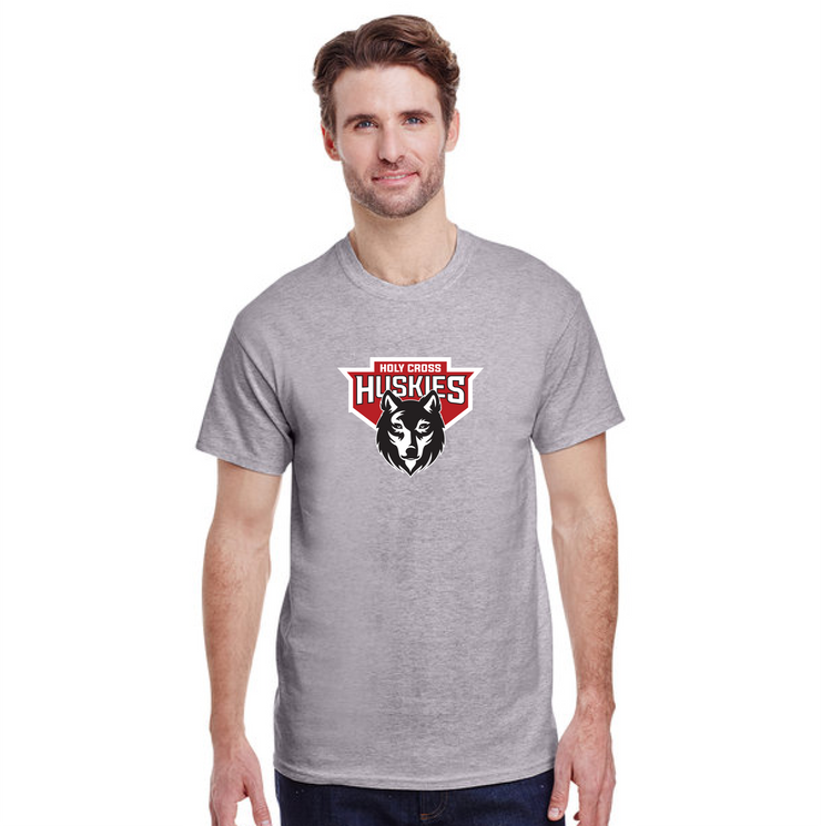 HOLY CROSS SPIRIT - HUSKIES - GILDAN COTTON TEE - ADULT