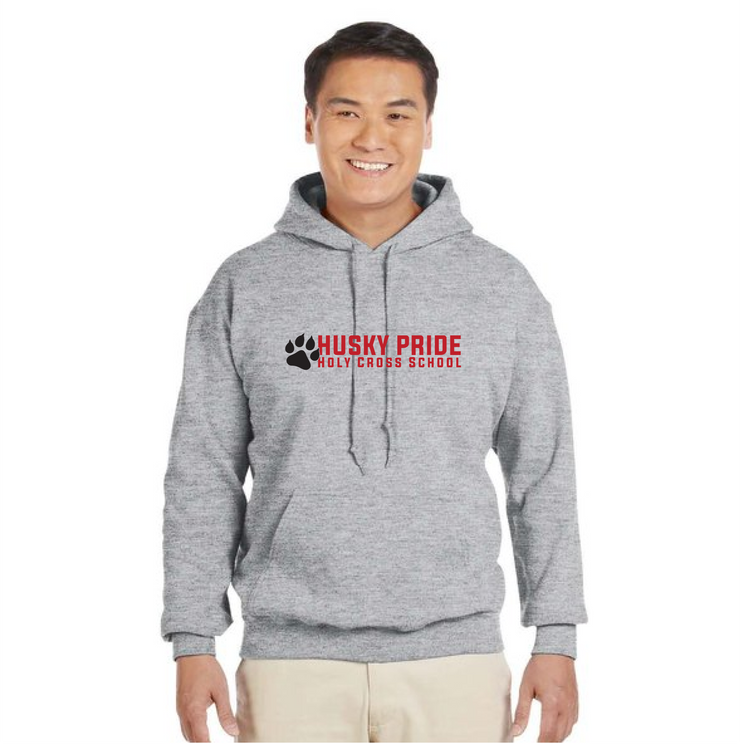 HOLY CROSS SPIRITWEAR - HUSKY PRIDE - GILDAN COTTON HOODIE - ADULT