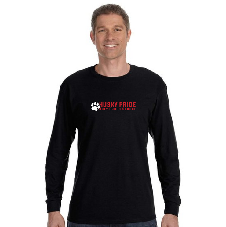 HOLY CROSS SPIRIT - HUSKY PRIDE - GILDAN COTTON LONGSLEEVE - ADULT