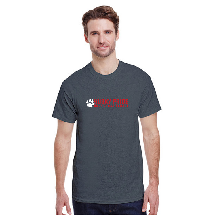 HOLY CROSS SPIRIT - HUSKY PRIDE - GILDAN COTTON TEE - ADULT