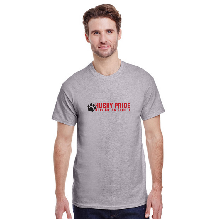 HOLY CROSS SPIRIT - HUSKY PRIDE - GILDAN COTTON TEE - ADULT