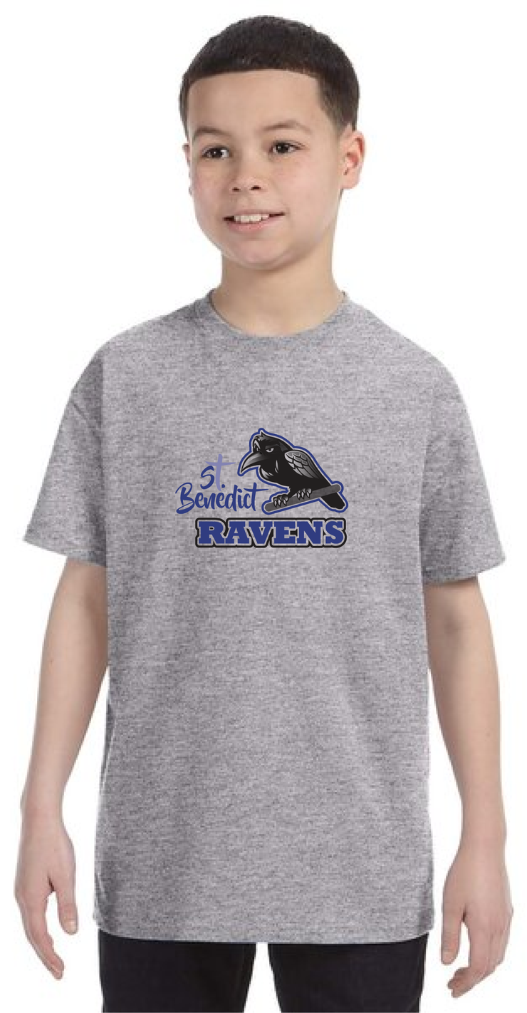 ST. BENEDICT SPIRITWEAR - RAVENS PRINT - GILDAN COTTON TEE - YOUTH