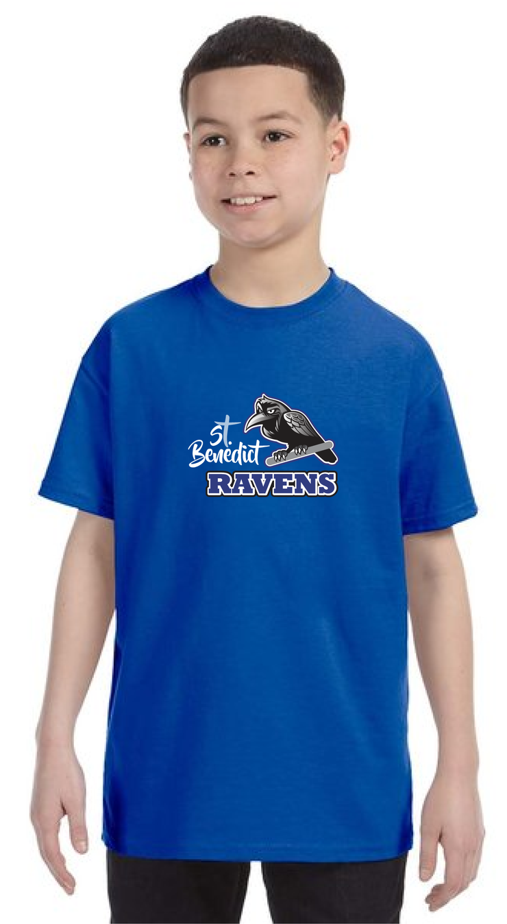 ST. BENEDICT SPIRITWEAR - RAVENS PRINT - GILDAN COTTON TEE - YOUTH