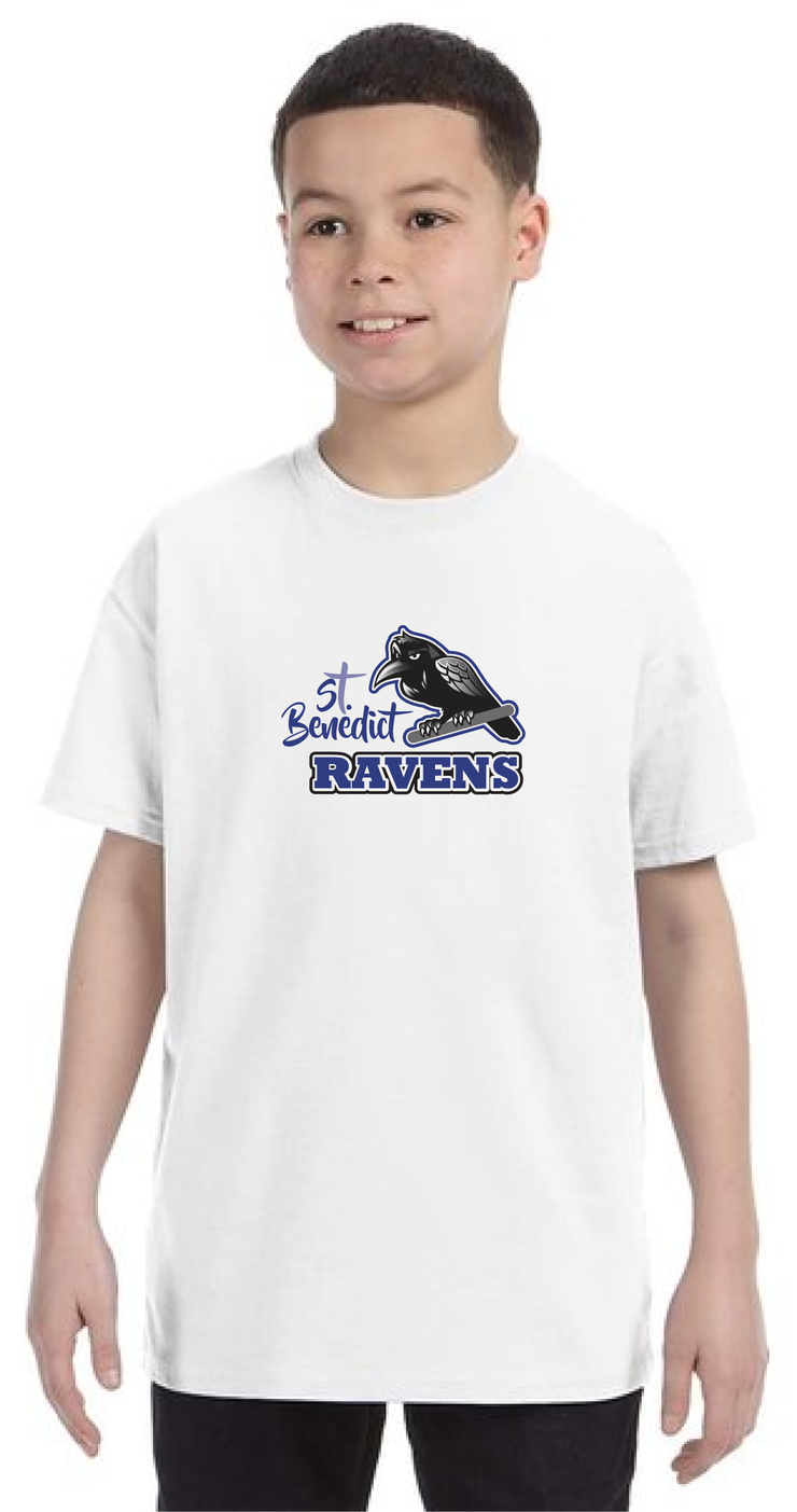 ST. BENEDICT SPIRITWEAR - RAVENS PRINT - GILDAN COTTON TEE - YOUTH