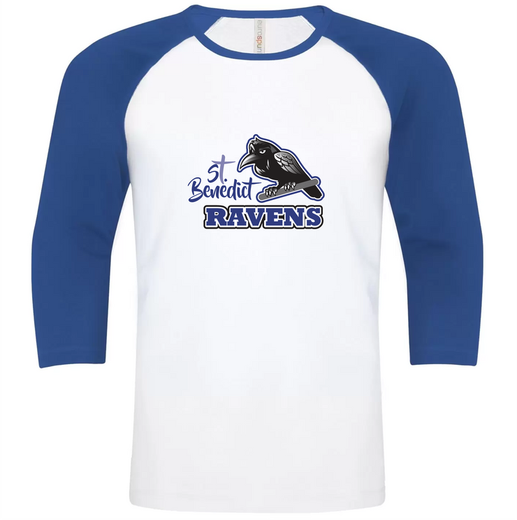 ST. BENEDICT SPIRITWEAR - RAVENS PRINT - ATC EUROSPUN BASEBALL TEE - ADULT