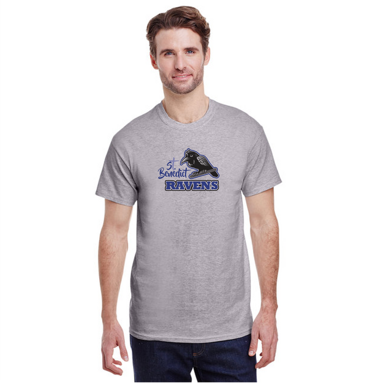 ST. BENEDICT SPIRITWEAR - RAVENS PRINT - GILDAN COTTON TEE - ADULT