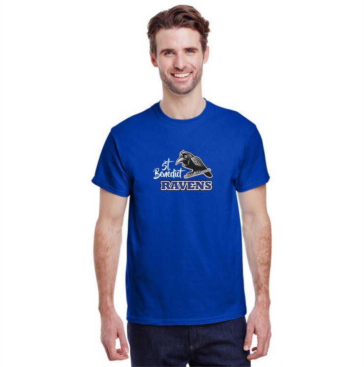 ST. BENEDICT SPIRITWEAR - RAVENS PRINT - GILDAN COTTON TEE - ADULT