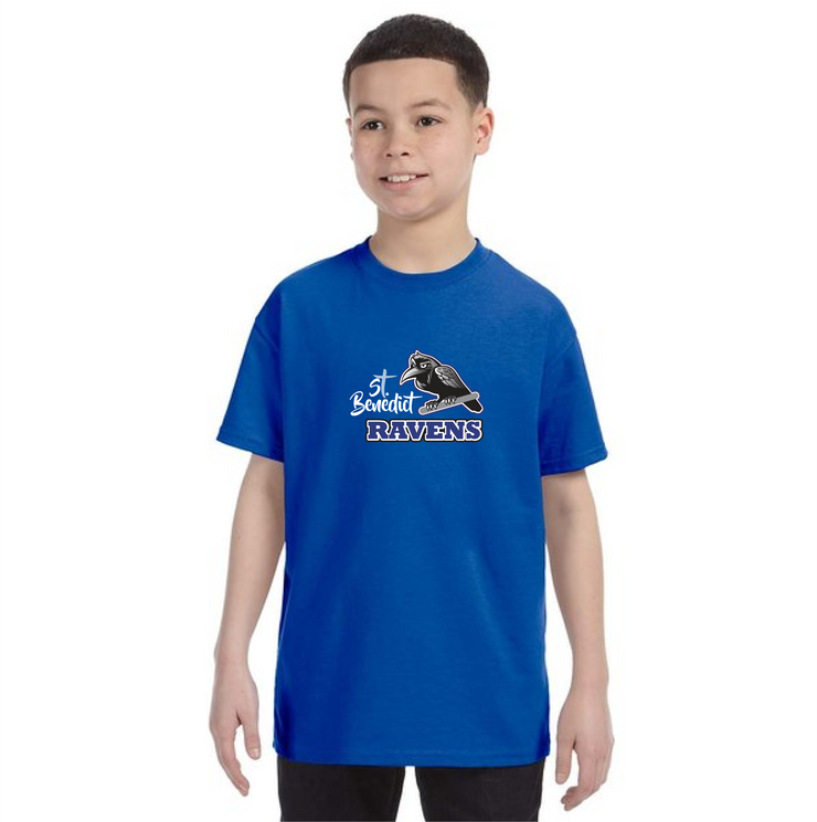 ST. BENEDICT SPIRITWEAR - RAVENS PRINT - GILDAN COTTON TEE - YOUTH