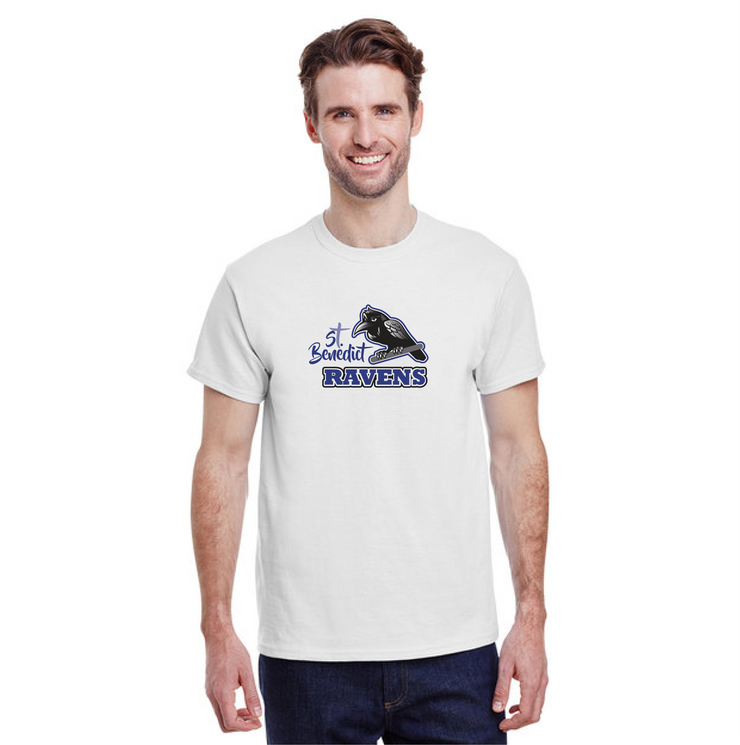 ST. BENEDICT SPIRITWEAR - RAVENS PRINT - GILDAN COTTON TEE - ADULT
