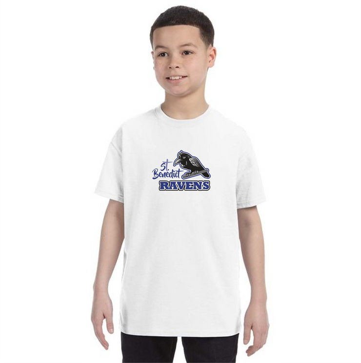 ST. BENEDICT SPIRITWEAR - RAVENS PRINT - GILDAN COTTON TEE - YOUTH