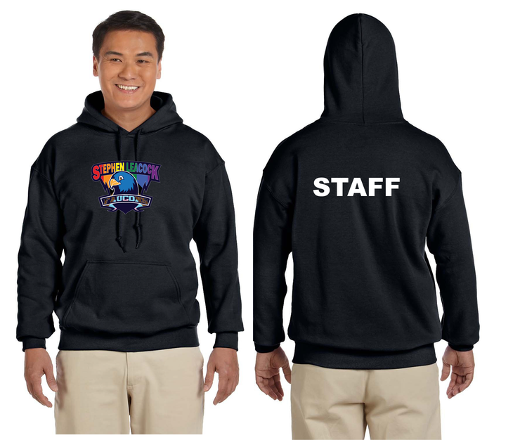 STEPHEN LEACOCK STAFFWEAR - BELONGING STAFF BACK - GILDAN HEAVY BLEND HOODIE - ADULT