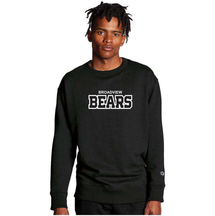BROADVIEW SPIRITWEAR - TWILL - CHAMPION CREW SWEATSHIRT - ADULT
