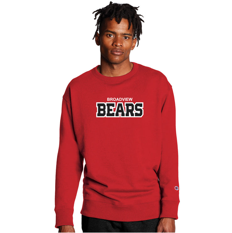 BROADVIEW SPIRITWEAR - TWILL - CHAMPION CREW SWEATSHIRT - ADULT