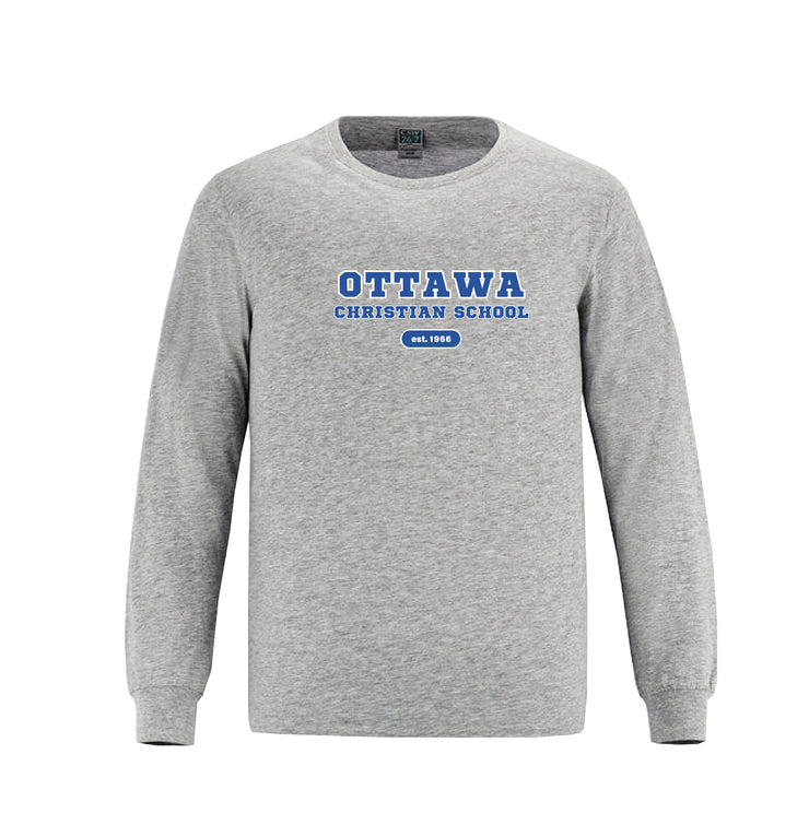 OTTAWA CHRISTIAN SCHOOL SPIRITWEAR - BREEZE LONG SLEEVE CREW NECK - ADULT