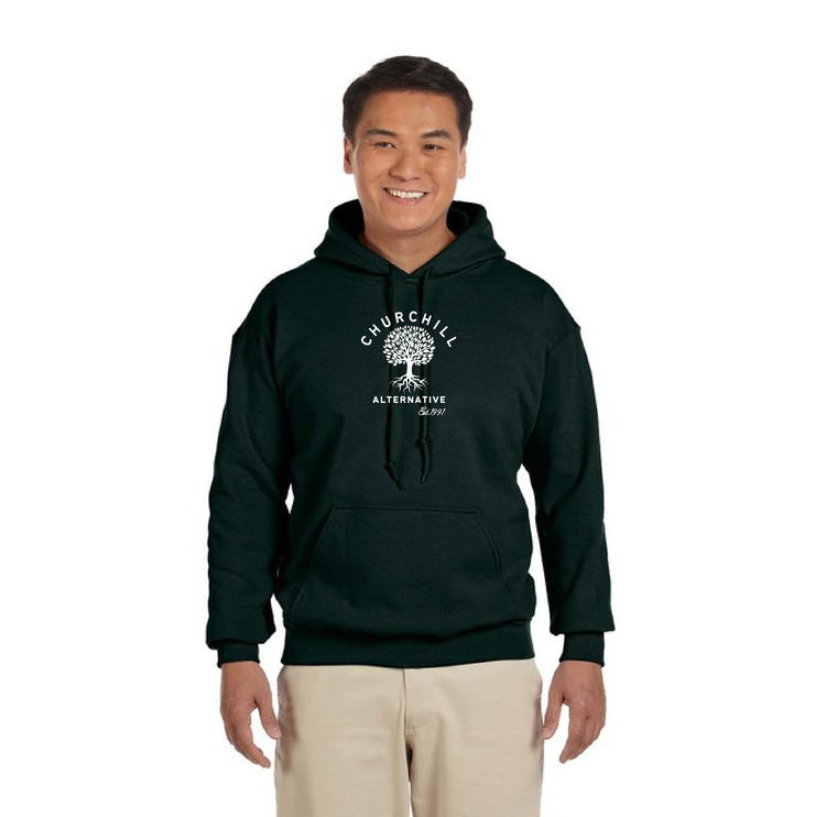 CHURCHILL SPIRITWEAR - FULL FRONT - GILDAN HEAVY BLEND HOODIE - ADULT