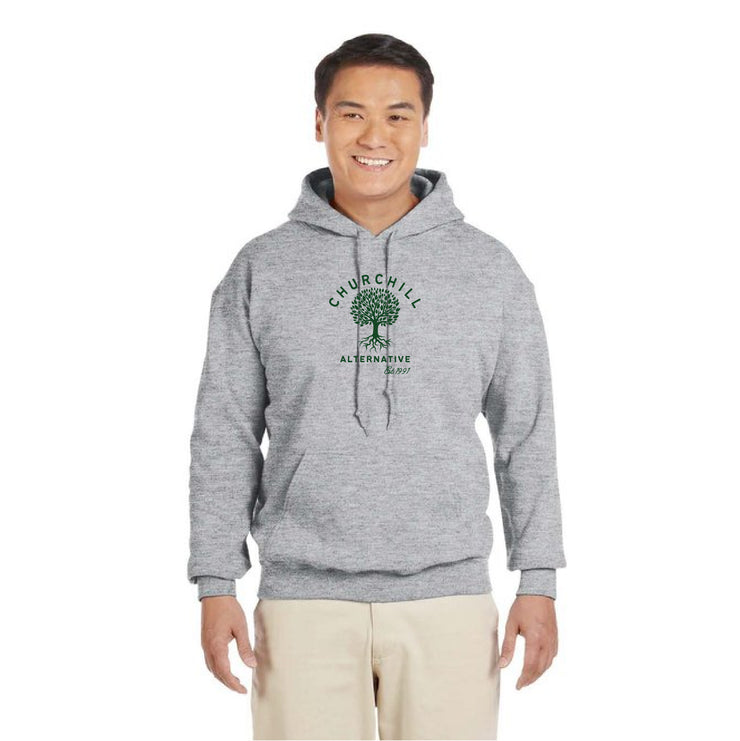 CHURCHILL SPIRITWEAR - FULL FRONT - GILDAN HEAVY BLEND HOODIE - ADULT