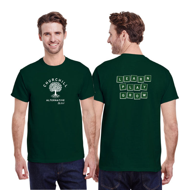 CHURCHILL SPIRITWEAR - LPG BACK - GILDAN COTTON TEE - ADULT