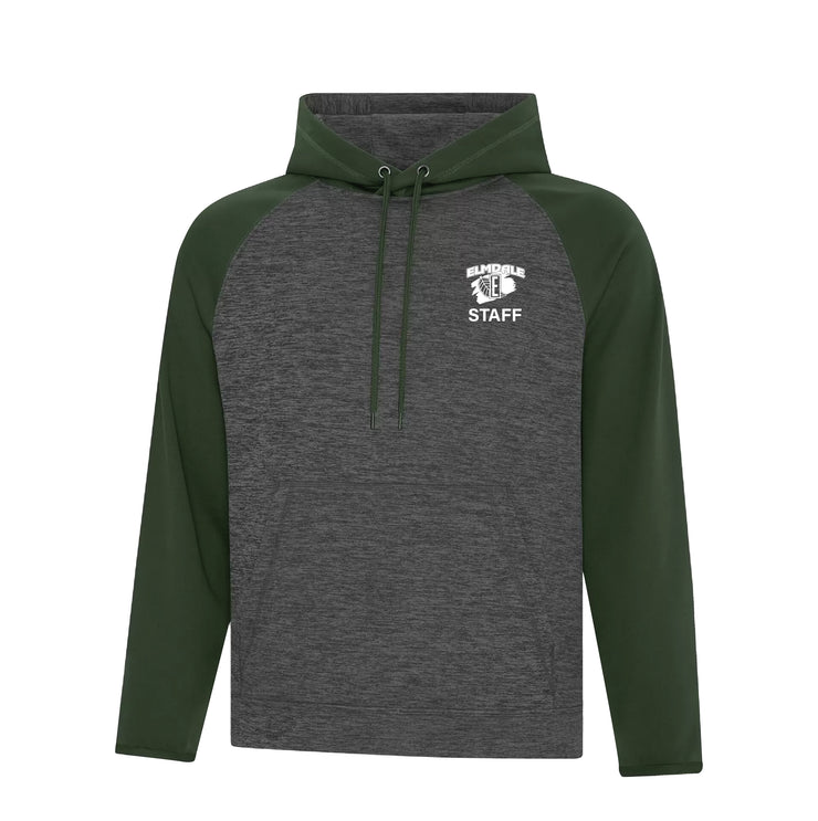 ELMDALE STAFFWEAR - ATC DYNAMIC HEATHER FLEECE TWO TONE HOODED SWEATSHIRT - ADULT