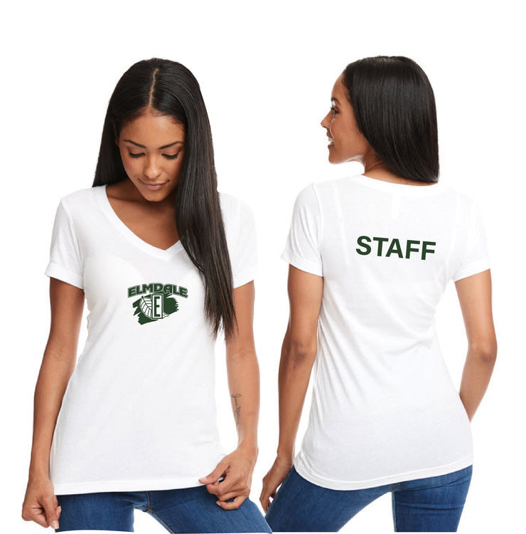 ELMDALE STAFFWEAR - NEXT LEVEL IDEAL V NECK TEE - LADIES