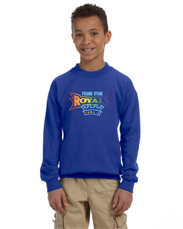 FRANK RYAN SPIRITWEAR - ROYALS PRIDE - GILDAN COTTON FLEECE CREWNECK