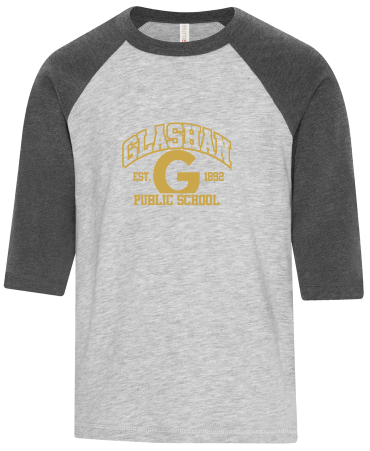 GLASHAN SPIRITWEAR - GLASHAN LOGO - ATC EUROSPUN BASEBALL TEE