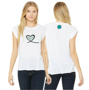 HEALTH STYLES - HEART - BELLA + CANVAS FLOWY MUSCLE TSHIRT WITH ROLLED CUFF - ADULT