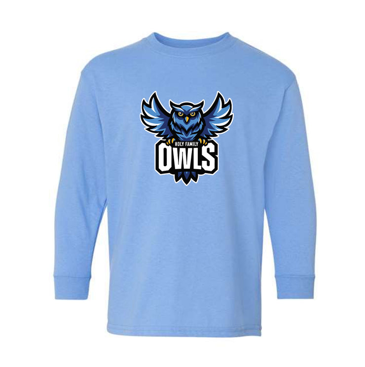 HOLY FAMILY SPIRITWEAR - OWLS - GILDAN COTTON LONGSLEEVE - YOUTH
