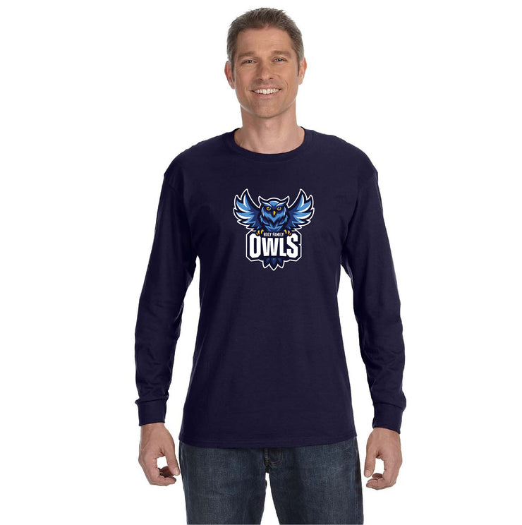HOLY FAMILY SPIRITWEAR - OWLS - GILDAN COTTON LONGSLEEVE - ADULT