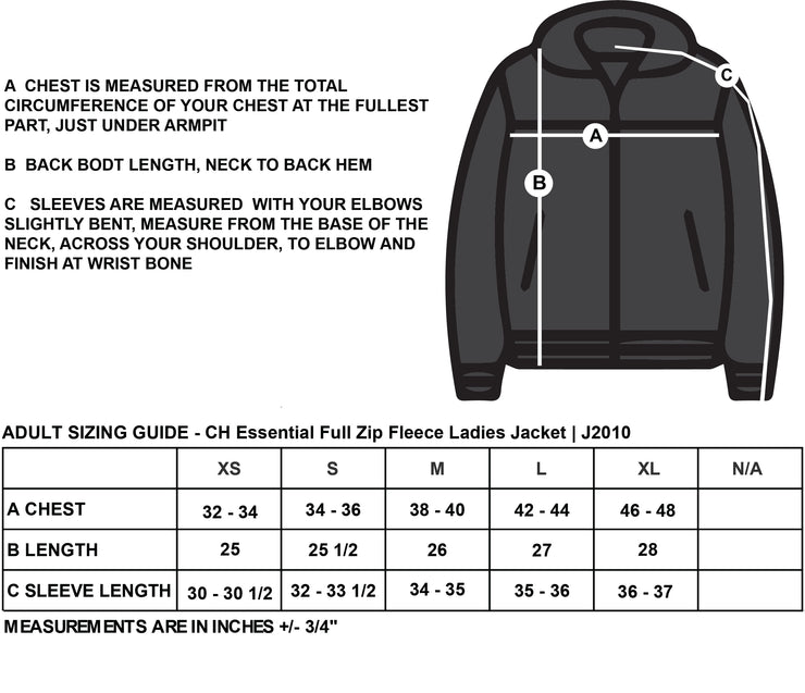 ST. JAMES STAFFWEAR - CH ESSENTIAL LADIES FULL ZIP FLEECE JACKET