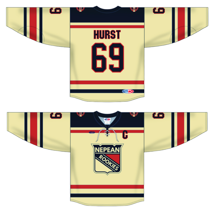 NEPEAN ROOKIES - ROOKIES LOGO - SUBLIMATED JERSEY - ADULT - SAND