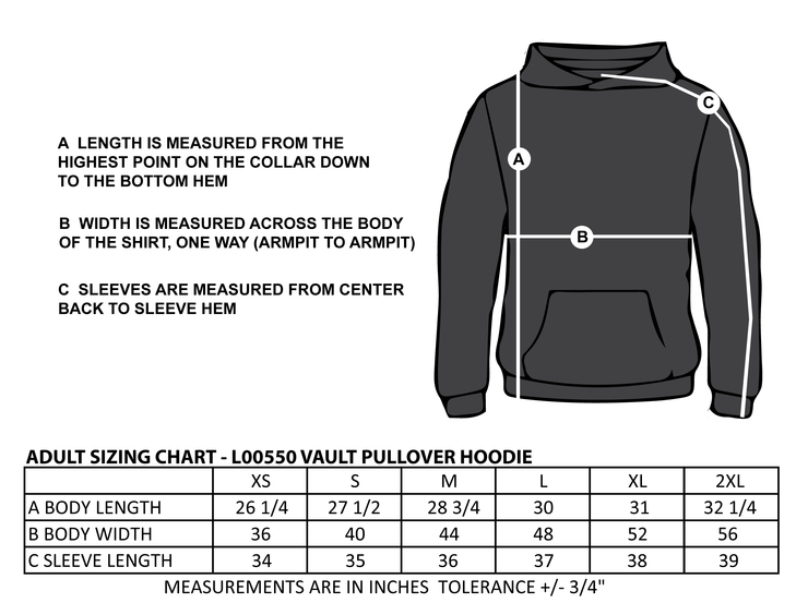 ST CECILIA STAFFWEAR - VAULT PULLOVER HOODIE - ADULT