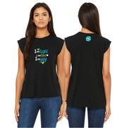 HEALTH STYLES - LOVE - BELLA + CANVAS FLOWY MUSCLE TSHIRT WITH ROLLED CUFF - ADULT