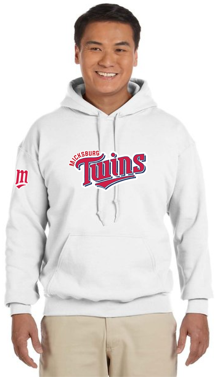 MICKSBURG TWINS - M SLEEVE - GILDAN COTTON HOODIE - ADULT