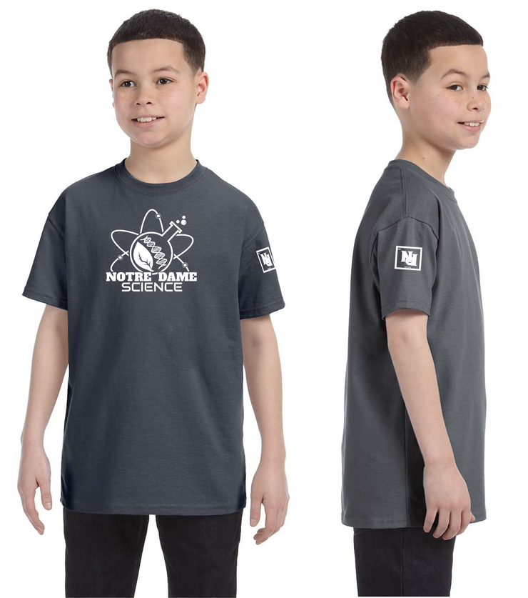 NOTRE DAME SCIENCE - FRONT PRINT - YOUTH - GILDAN COTTON TEE