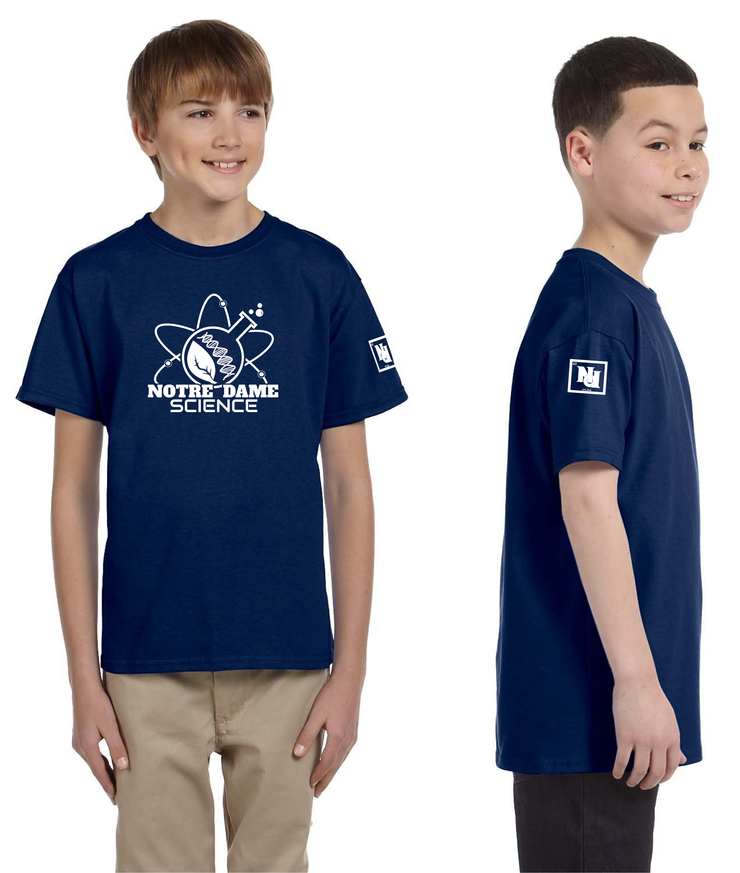 NOTRE DAME SCIENCE - FRONT PRINT - YOUTH - GILDAN COTTON TEE