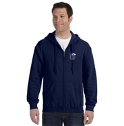 NOTRE DAME SPIRITWEAR - LEFT CHEST ND PRINT - GILDAN HEAVY BLEND ZIPPED HOODIE - ADULT